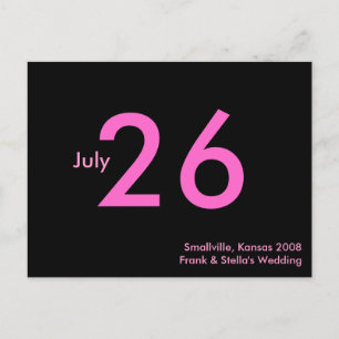 Postal De Anuncios Simple Rosa Personalizable Guarda la Fecha