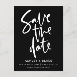 Postal De Anuncios Simple Save the Date de Caligrafía Manuscrita