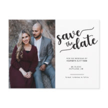 Simple Script Save the Date Foto en Blanco y Negro