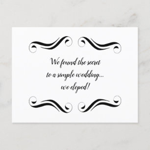 Postal De Anuncios Simple y elegante fuga en blanco y negro