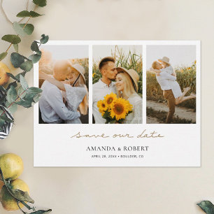 Postal De Anuncios Simple y moderno Collage de fotos múltiple Guardar