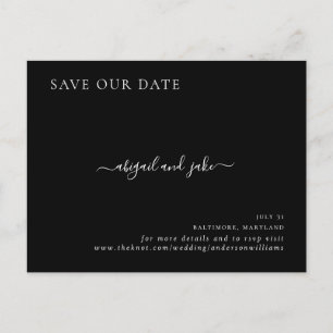 Postal De Anuncios Simplemente Elegante Minimalista Boda Guarda nuest