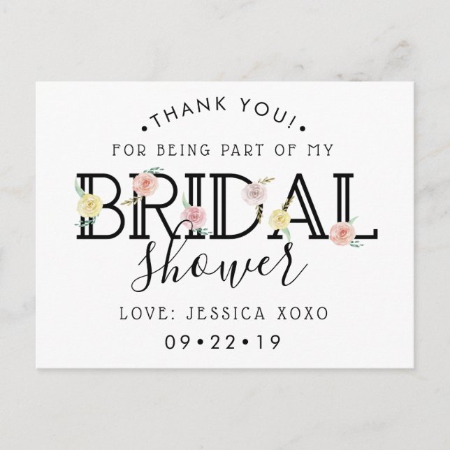 Postal De Anuncios Simplemente Moda Floral Garden Bridal Shower Graci (Anverso)