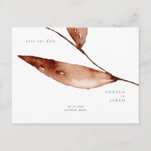 Postal De Anuncios Simplicidad Hoja de Acuarela de Otoño Guarda nuest