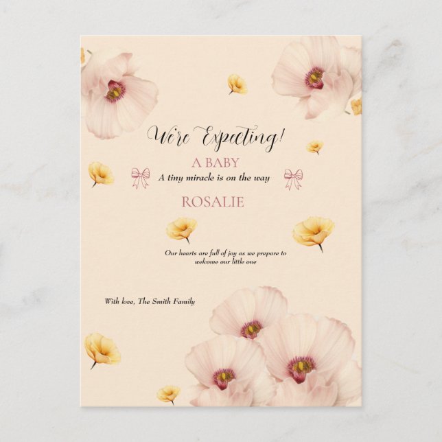 Postal De Anuncios Soft Floral Baby  (Anverso)