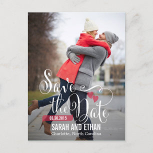 Postal De Anuncios Solicitud Encantadora Guardar La Postcarta De Fech