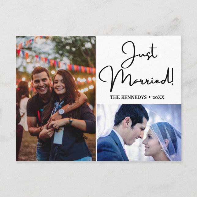 Postal De Anuncios Solo casada con Boda de Collage de fotos (Anverso)