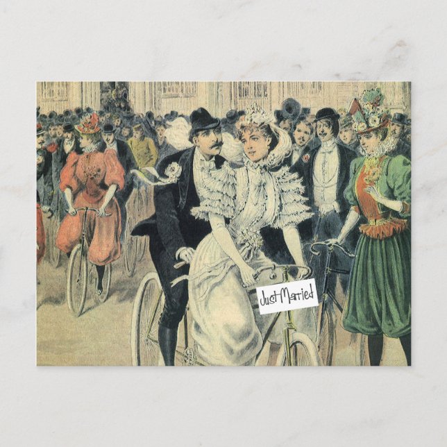 Postal De Anuncios Solo Casado Montando Una Bicicleta (Anverso)