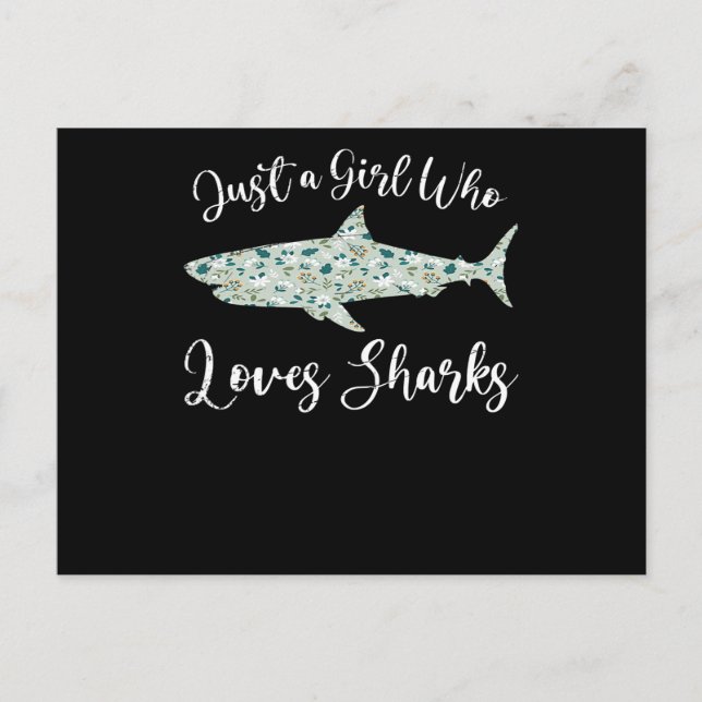 Postal De Anuncios Solo un Chica que ama a los tiburones - obsequia a (Anverso)
