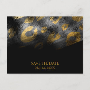 Postal De Anuncios Sombras Negras & Estampado de Leopardo Chic Exótic