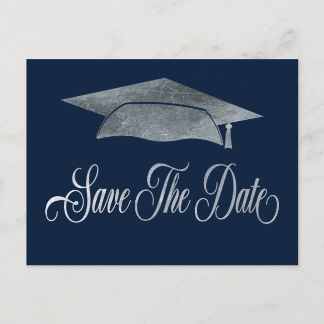 Postal De Anuncios Sombrero de Graduación Gris Plateado Guardar la Fe (Anverso)
