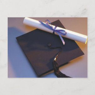 Postal De Anuncios Sombrero De Graduación Y Diploma