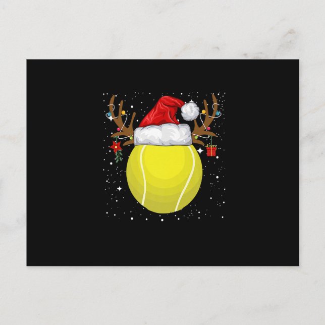 Postal De Anuncios Sombrero Divertido de Santa Reno de Tenis Navidad  (Anverso)
