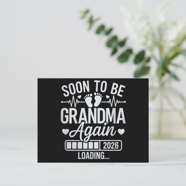 Postal De Anuncios Soon to Be Grandma Again 2026 Loading Pregnancy  (Anverso de pie)