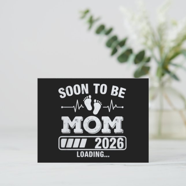 Postal De Anuncios Soon to Be Mom 2026 Loading Pregnancy Announcement (Anverso de pie)