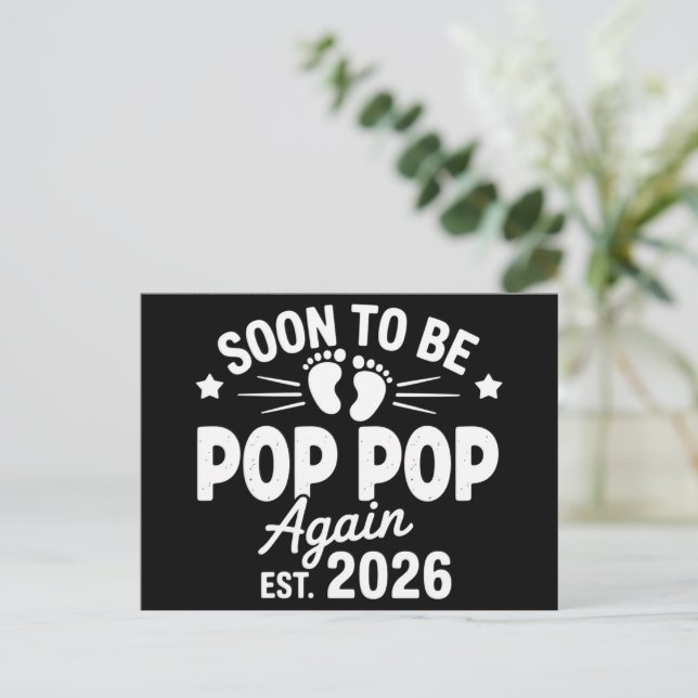 Postal De Anuncios Soon To Be Pop Pop Again est. 2026 Pregnancy  (Anverso de pie)
