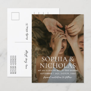 Postal De Anuncios Sophia Photo Modern Wedding Salven la fecha