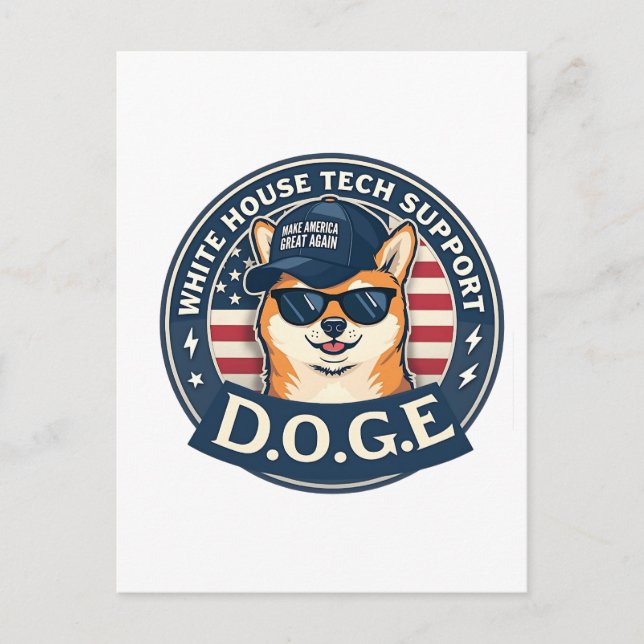 Postal De Anuncios Soporte Técnico de la Casa Blanca Doge  (Anverso)
