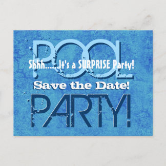 Postal De Anuncios Sorpresa Cumpleaños Fiesta de Piscina Save the Dat