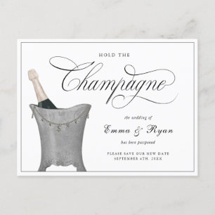 Postal De Anuncios Sostén Al Boda Pospuesto De Champagne