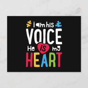 Postal De Anuncios Soy su voz Él es mi corazón Camiseta