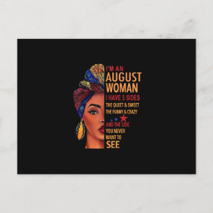 Postal De Anuncios Soy una mujer de agosto Tengo 3 lados agosto