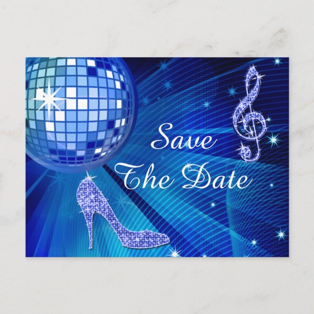 Postal De Anuncios Sparkly Stiletto Heel 80th Birthday Save The Date (Anverso)