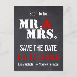 Postal De Anuncios Sr. Y la boda de la Sra. Modern Typography Save th