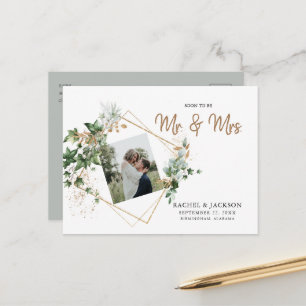 Postal De Anuncios Sr. y Sra. Foto de Boda Pronto Guardar la Fecha