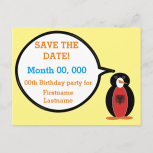 Postal De Anuncios Sra. Pingüino Personalizada Albania