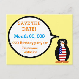 Postal De Anuncios Sra. Pingüino Personalizada Hablando USA