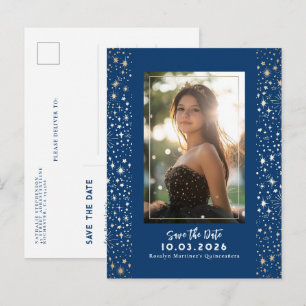 Postal De Anuncios Stars Celestial QUINCEANERA Guardar la foto de la 