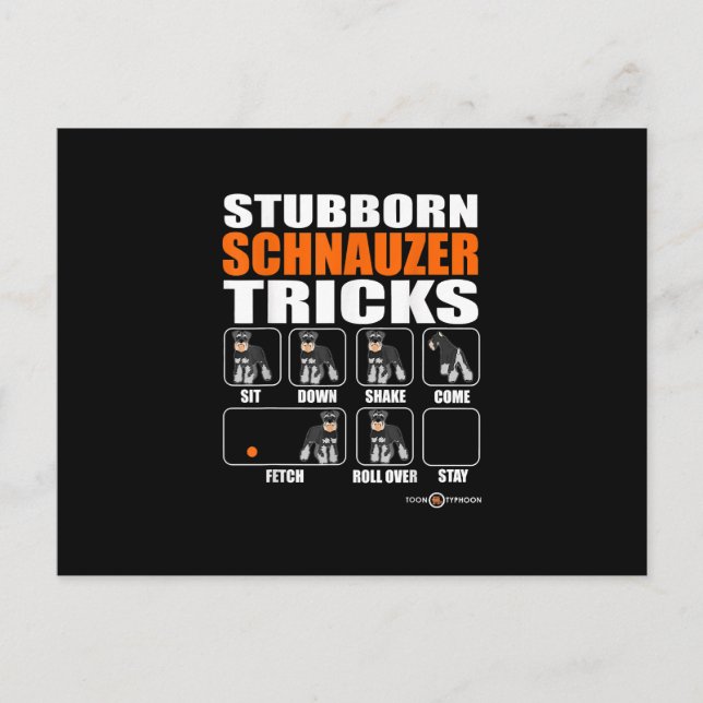 Postal De Anuncios Stubborn Schnauzer Tricks Funny Schnauzer Gift (Anverso)