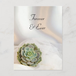 Postal De Anuncios Suculento verde en la boda blanca salva la fecha