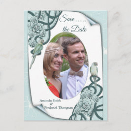 Postal De Anuncios Suculentos en aguas en azul de menta / verde pálid