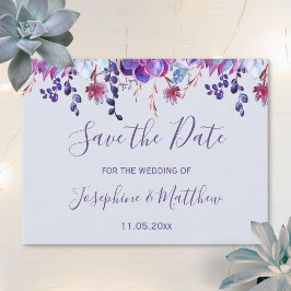Postal De Anuncios Suculentos púrpuras salvan la fecha