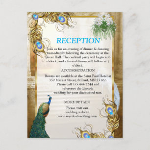 Postal De Anuncios Sueños de boda del templo del pavo real real dorad