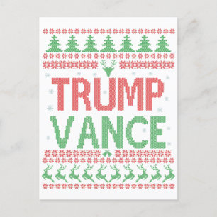 Postal De Anuncios Suéter feo de Navidad de Trump Vance republicano X