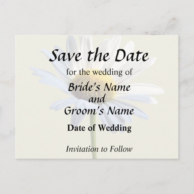 Postal De Anuncios Suministros de Boda Daisy Shadow y Luz (Anverso)