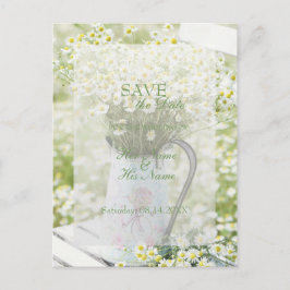 Postal De Anuncios Summerfield Daisies Flor Chamomile SAVE the Date