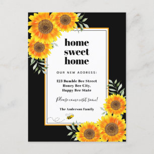 Postal De Anuncios Sunflower hogar dulce hogar hogar negro movimiento