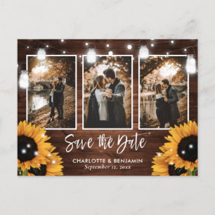 Postal De Anuncios Sunflower Mason Jar Barn Wood Photo Save The Date