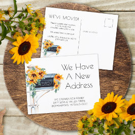 Postal De Anuncios Sunflowers Eucalyptus Buzón de correo Nueva direcc