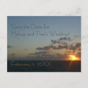 Postal De Anuncios Sunrise over San Juan Save the Date Postcard