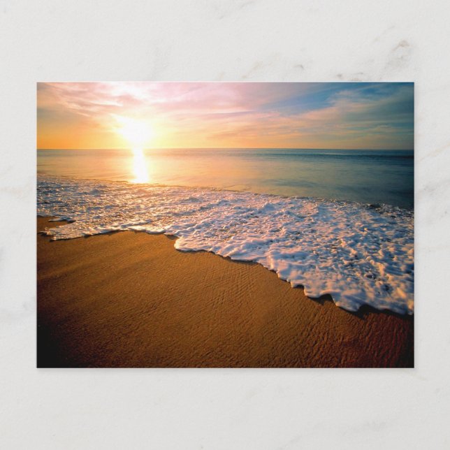 Postal De Anuncios Sunset Beach Save the Date Postcard (Anverso)