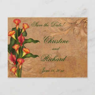 Postal De Anuncios Sunset Calla Lilies Salva la Fecha