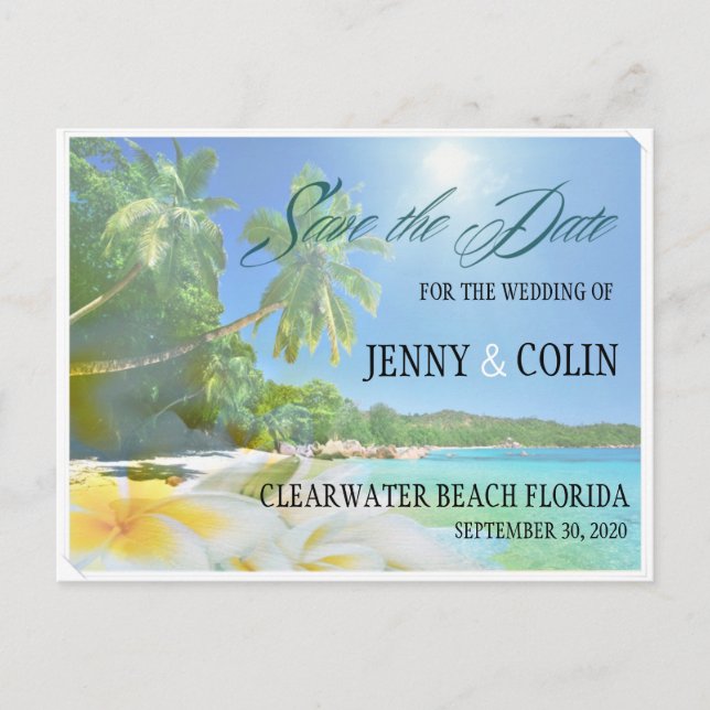 Postal De Anuncios Sunshine Beach Photo Save The Date (Anverso)