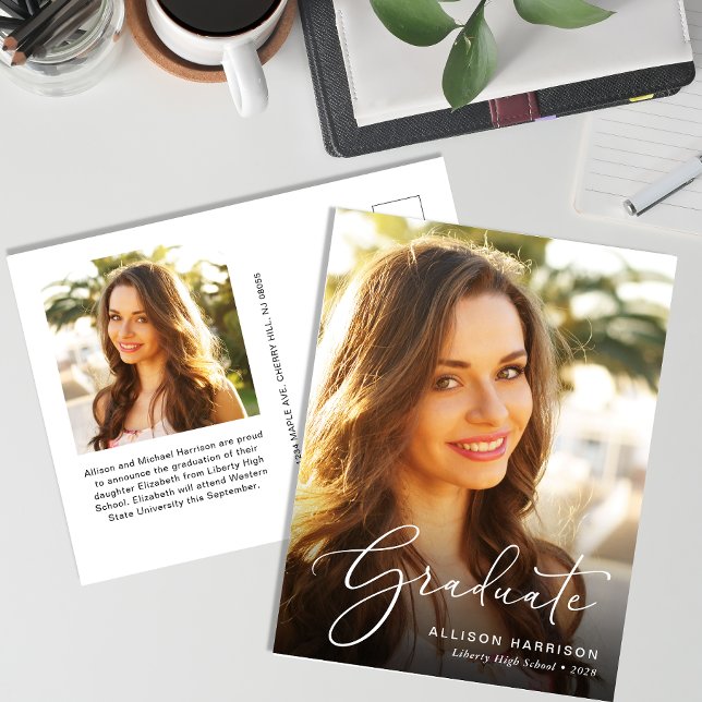 Postal De Anuncios Superposición de foto con escritura blanca elegant (Subido por el creador)