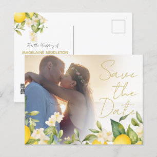 Postal De Anuncios Superposición de foto de limones cítricos de boda 