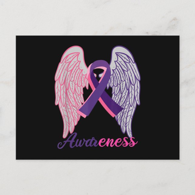 Postal De Anuncios Superviviente de Cáncer de Mama y Conciencia de Vi (Anverso)